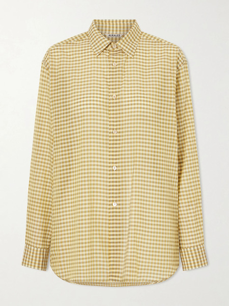  Auralee   Check Cotton Shirt   Yellow 