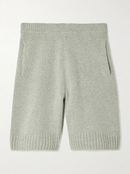 Auralee   Mélange Cashmere And Silk Blend Shorts   Mint 