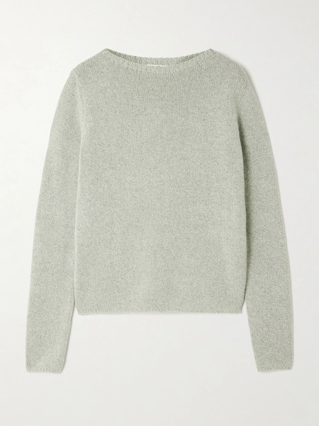  Auralee   Mélange Cashmere And Silk Blend Sweater   Mint 