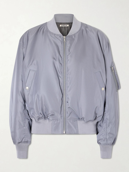  Auralee   Silk Twill Bomber Jacket   Blue 