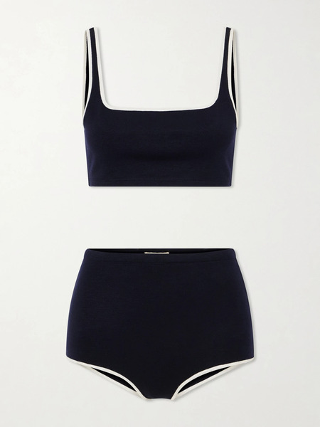  Auralee   Wool Blend Jersey Bikini   Navy 