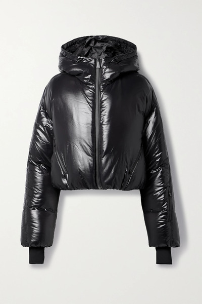  Aztech Mountain   Daisy Nuke Cropped Quilted Glossed Shell Down Jacket   Black 