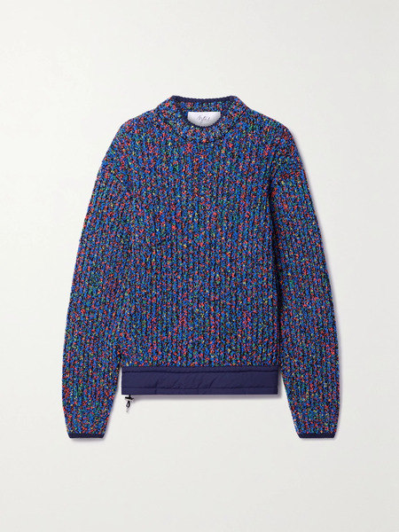  Aztech Mountain   Shell Trimmed Ribbed Knit Sweater   Blue 