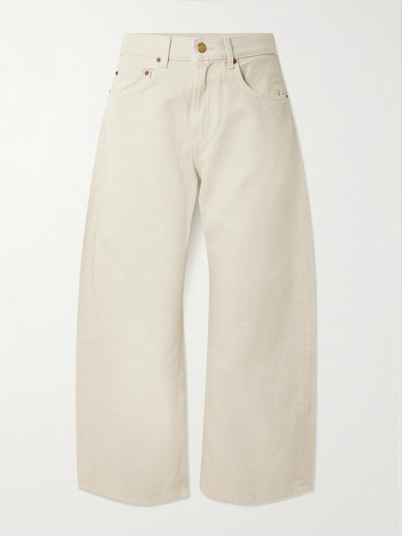  B Sides   Floppy Mid Rise Wide Leg Jeans   Cream 