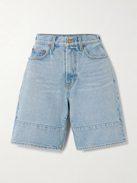  B Sides   Marcel Wide Leg Shorts   Light Denim 
