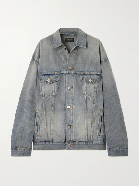  Balenciaga   Oversized Denim Jacket   Blue 