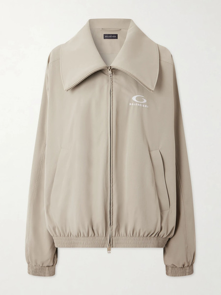  Balenciaga   Oversized Embroidered Shell Track Jacket   Sand 