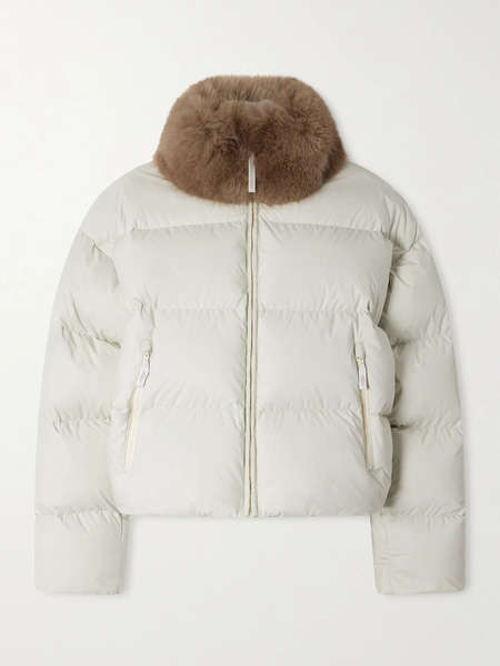  Balenciaga   Plush Trimmed Padded Quilted Shell Down Jacket   White 