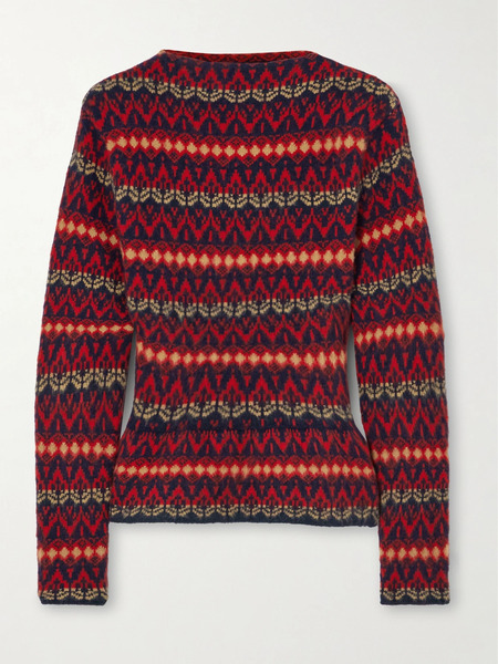  Bally   Wool Jacquard Knit Sweater   Red 