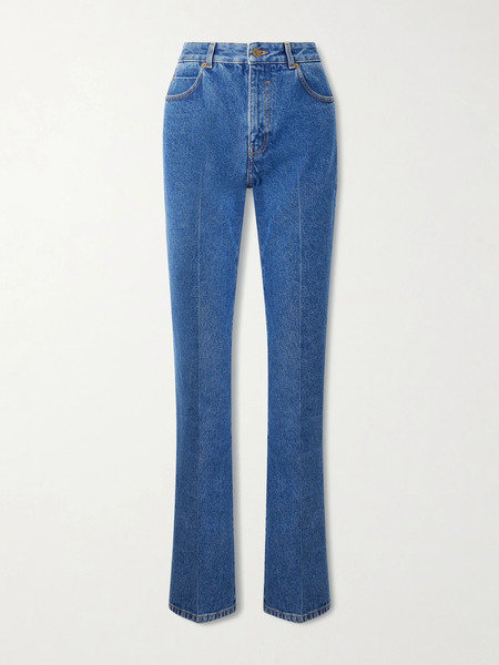  Balmain   High Rise Bootcut Jeans   Light Denim 