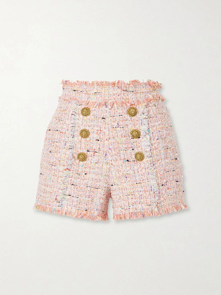  Balmain   Tweed Shorts   Baby Pink 