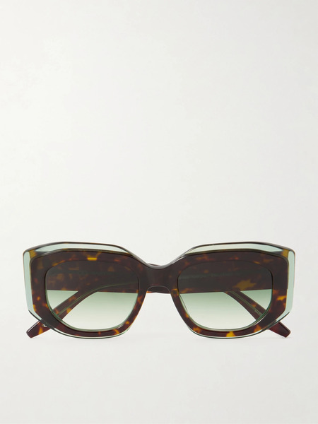  Barton Perreira   Crescendo Square Frame Tortoiseshell Acetate Sunglasses   One Size 