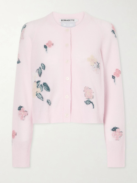  Bernadette   Clemence Wool Blend Cardigan   Pink 