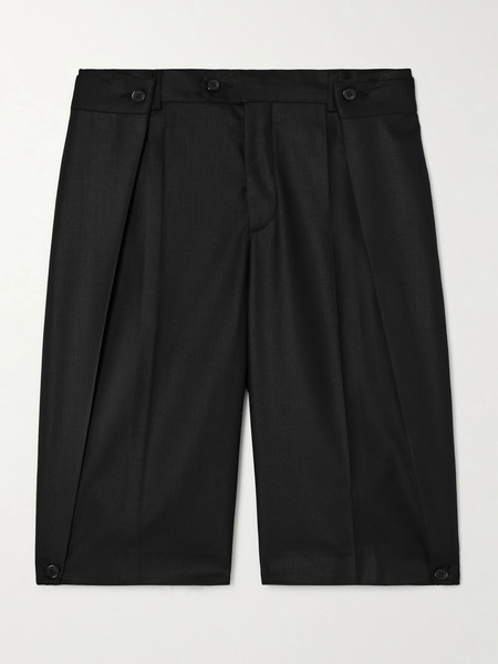  Bettter   Bibi Layered Wool Blend Shorts   Black 