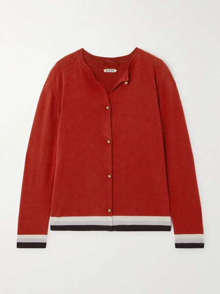  Bode   Fairground Merino Wool Cardigan   Red 
