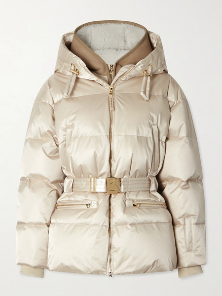  Bogner   Lyra Ld Hooded Belted Layered Down Jacket   Ivory 