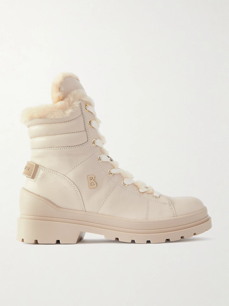  Bogner   St. Moritz Embellished Shearling Lined Leather Ankle Boots   Beige 