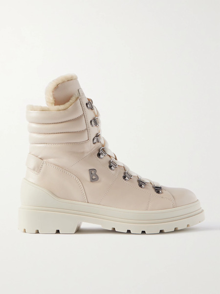  Bogner   St. Moritz 9 Shearling Lined Leather Ankle Boots   Beige 