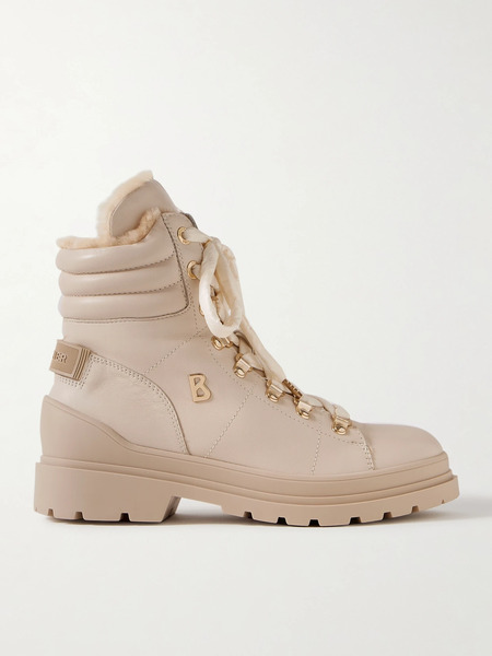  Bogner   St. Moritz 14 Shearling Lined Leather Ankle Boots   Beige 