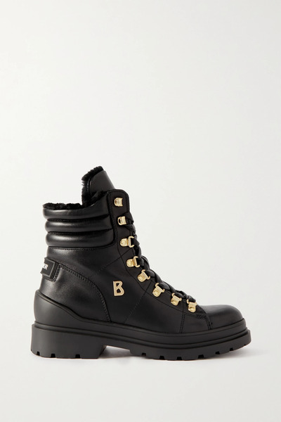  Bogner   St. Moritz 9 Shearling Lined Leather Ankle Boots   Black 