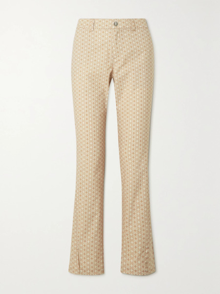 Bogner   Tesja Cropped Printed Shell Straight Leg Golf Pants   Sand 