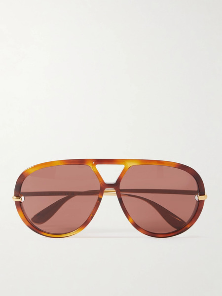  Bottega Veneta Eyewear   Drop Oversized Aviator Style Tortoiseshell Recycled Acetate And Gold Tone Sunglasses   One Size 