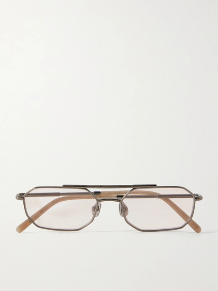  Brunello Cucinelli   Aviator Style Titanium Optical Glasses   Dark Gray 