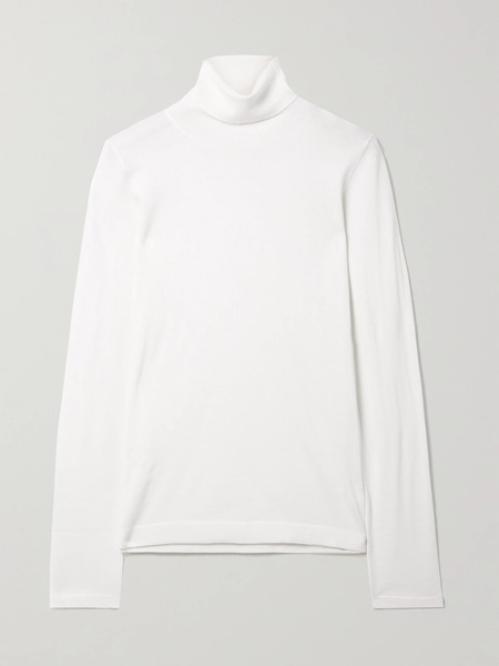  Brunello Cucinelli   Cashmere And Silk Blend Turtleneck Sweater   White 