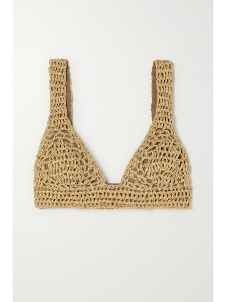  Brunello Cucinelli   Crocheted Raffia Bralette   Tan 