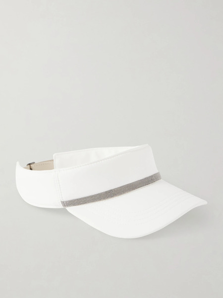  Brunello Cucinelli   Embellished Nylon Visor   White 