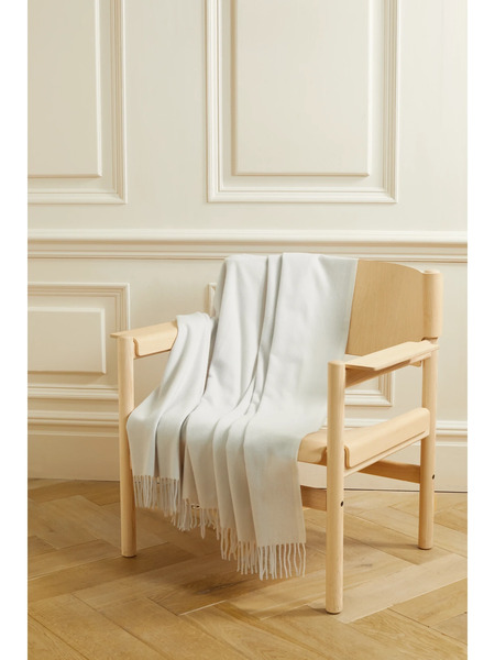  Brunello Cucinelli   Fringed Cashmere Travel Blanket   Ecru 
