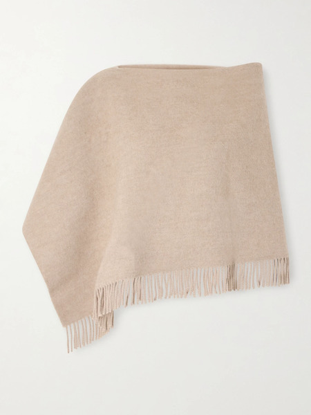  Brunello Cucinelli   Fringed Wool And Cashmere Blend Poncho   Beige 