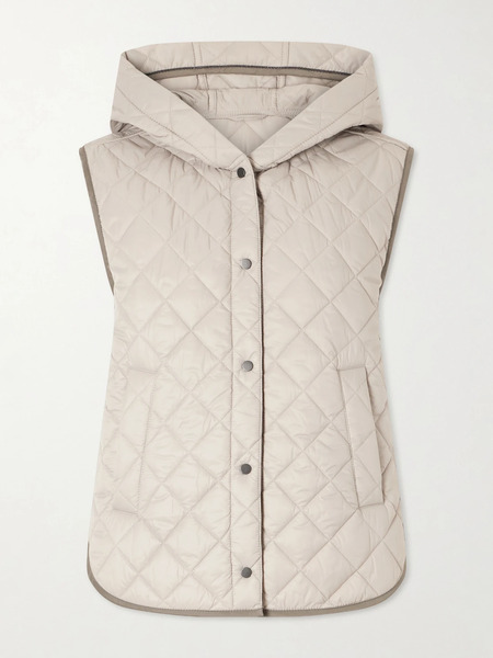  Brunello Cucinelli   Hooded Quilted Shell Vest   Light Gray 