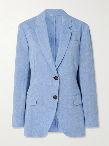  Brunello Cucinelli   Linen Blend Blazer   Light Blue 
