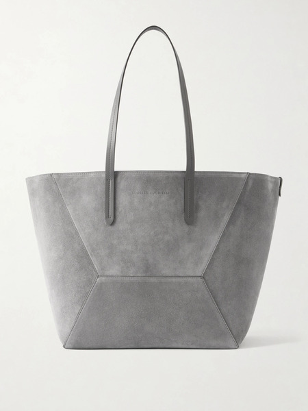  Brunello Cucinelli   Maxi Suede Tote   Gray 