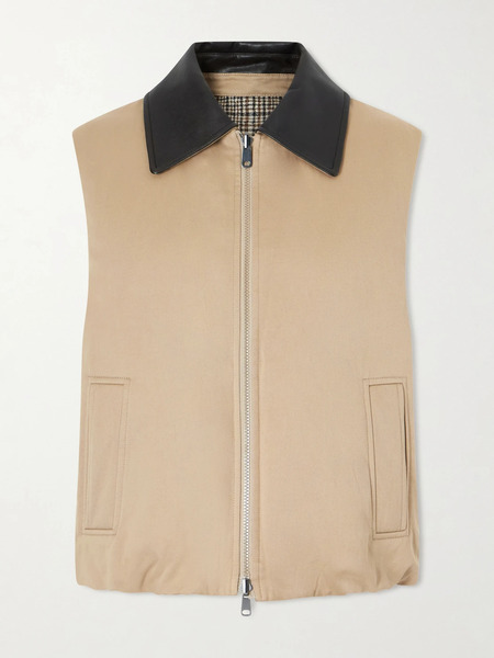  Brunello Cucinelli   Reversible Checked Padded Cotton And Linen Gilet   Gray 