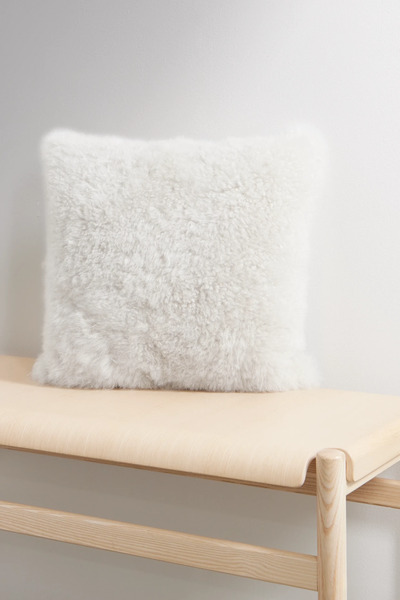  Brunello Cucinelli   Shearling And Leather Cushion   White 