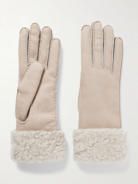  Brunello Cucinelli   Shearling Gloves   Stone 