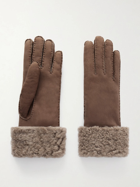  Brunello Cucinelli   Shearling Gloves   Tan 
