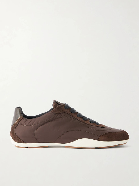  Brunello Cucinelli   Shell And Suede Sneakers   Dark Brown 