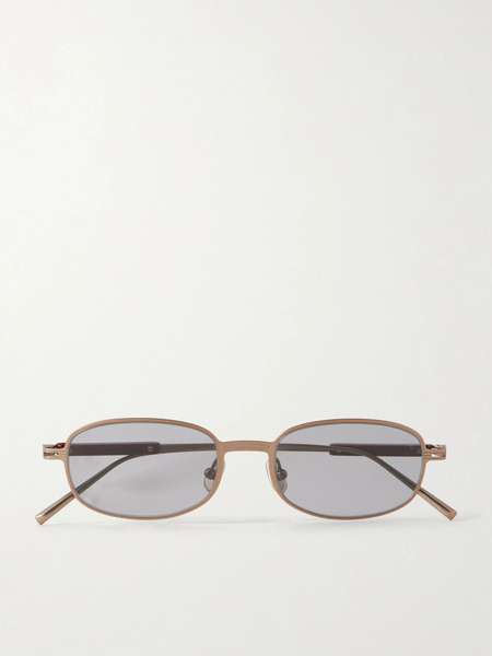  Brunello Cucinelli   Square Frame Titanium Sunglasses   Gold 