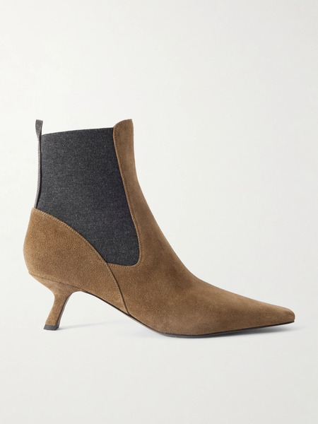  Brunello Cucinelli   Suede Chelsea Boots   Brown 