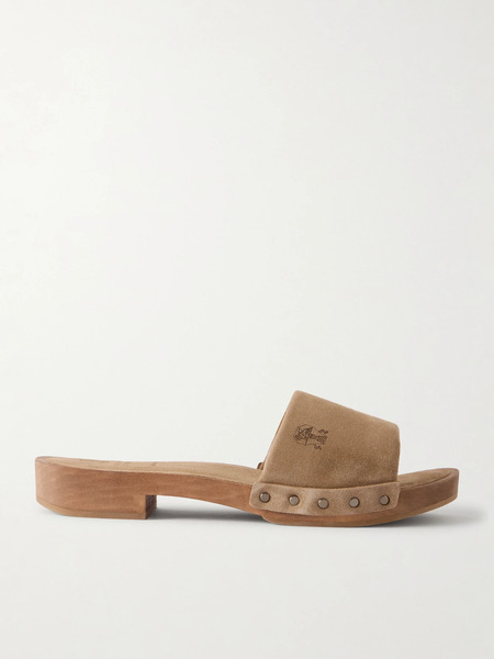 Brunello Cucinelli   Suede Clogs   Sand 