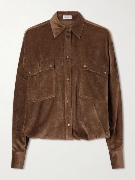  Brunello Cucinelli   Velvet Shirt   Dark Brown 