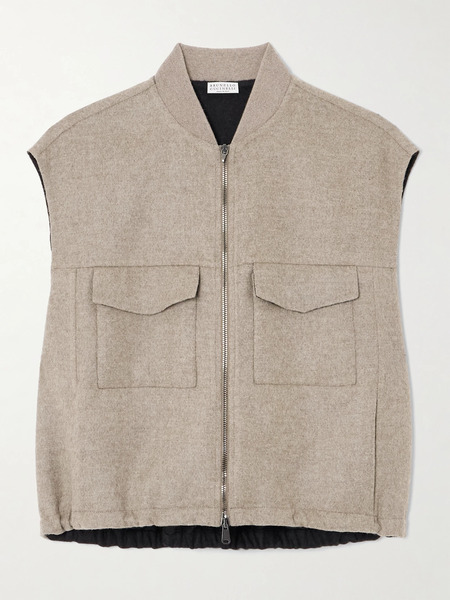  Brunello Cucinelli   Wool Flannel Vest   Beige 
