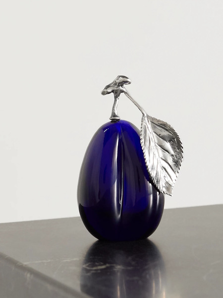  Buccellati   Plum Sterling Silver And Glass Table Marker   One Size 
