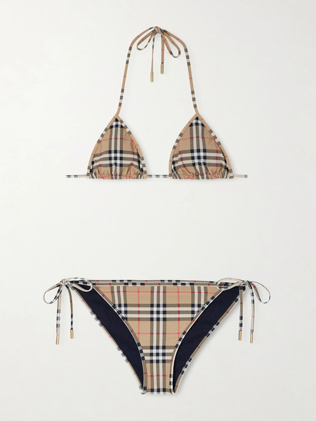  Burberry   Checked Triangle Bikini   Multi 