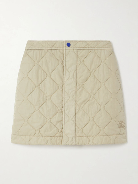  Burberry   Embroidered Padded Quilted Shell Mini Skirt   Ivory 