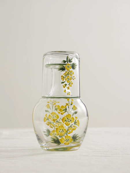  Cabana   Painted Glass Bottle   Clear 