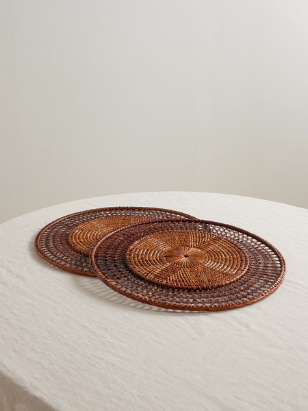  Cabana   Set Of Two Terra Wicker Placemats   Brown 